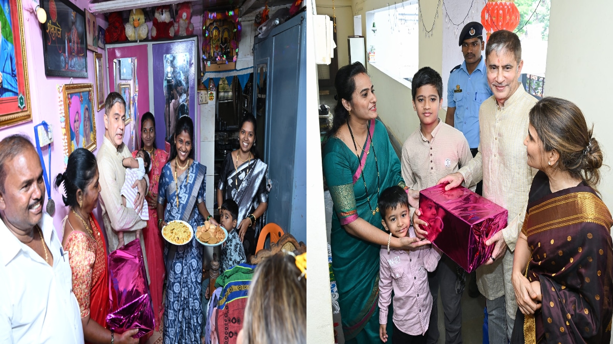 bmc commissioner bhushan gagrani diwali Celeb visit Fire Water Staff workers homes Families Mumbai