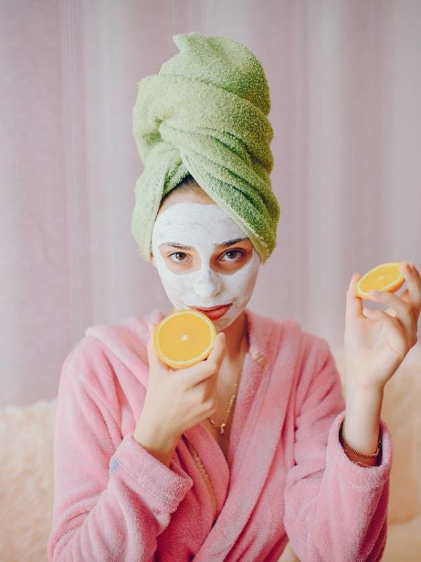 Girl with face mask