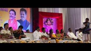 Deepak Kesarkar at the Shiv Sena (Shinde group) Sawantwadi assembly constituency rally