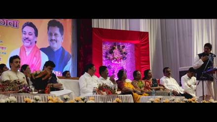 Deepak Kesarkar at the Shiv Sena (Shinde group) Sawantwadi assembly constituency rally