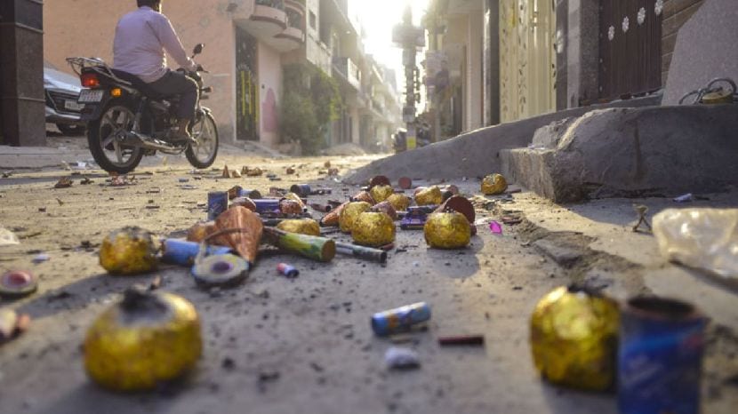 diwali firecrackers garbage