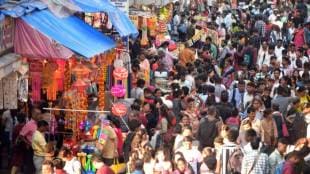 Diwali shopping crowd