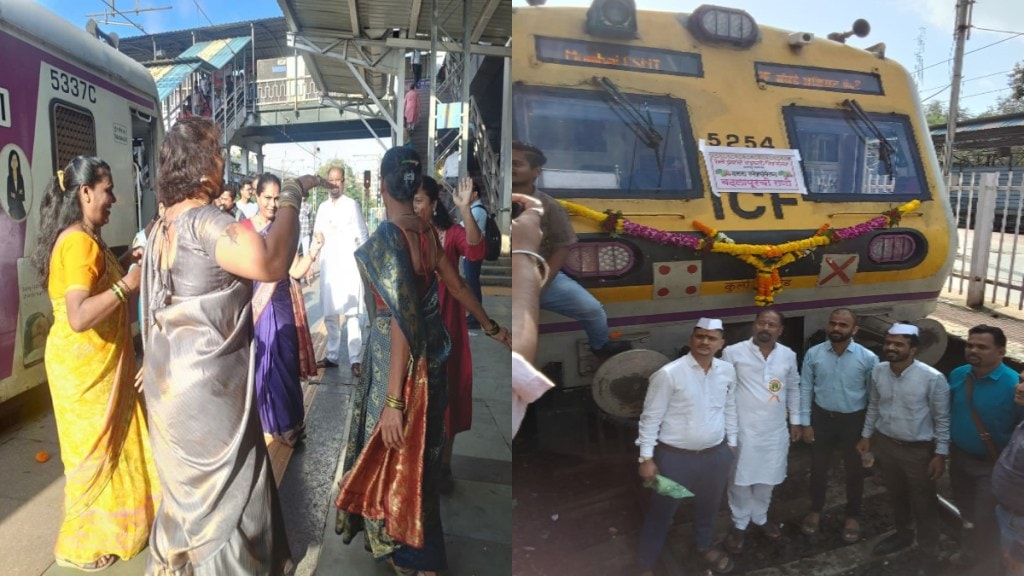 dussehra celebration on railway platform badlapur local