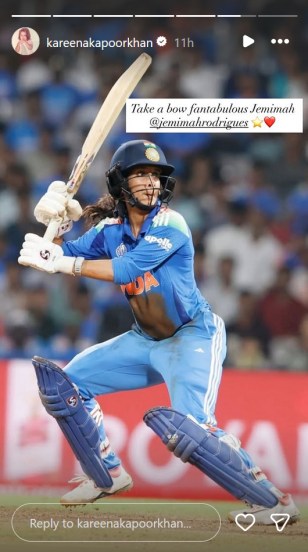 kareena kapoor post for jemimah rodrigues