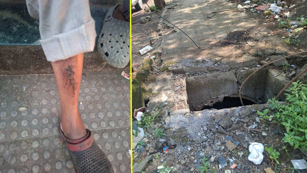 Open drains in Vasai Virar city increase the risk of accidents Open drains in Vasai Virar city increase the risk of accidents