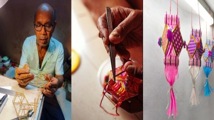 miniature lanterns crafted girgaon artisan senior citizen kandil traditional goldsmith tools Mumbai