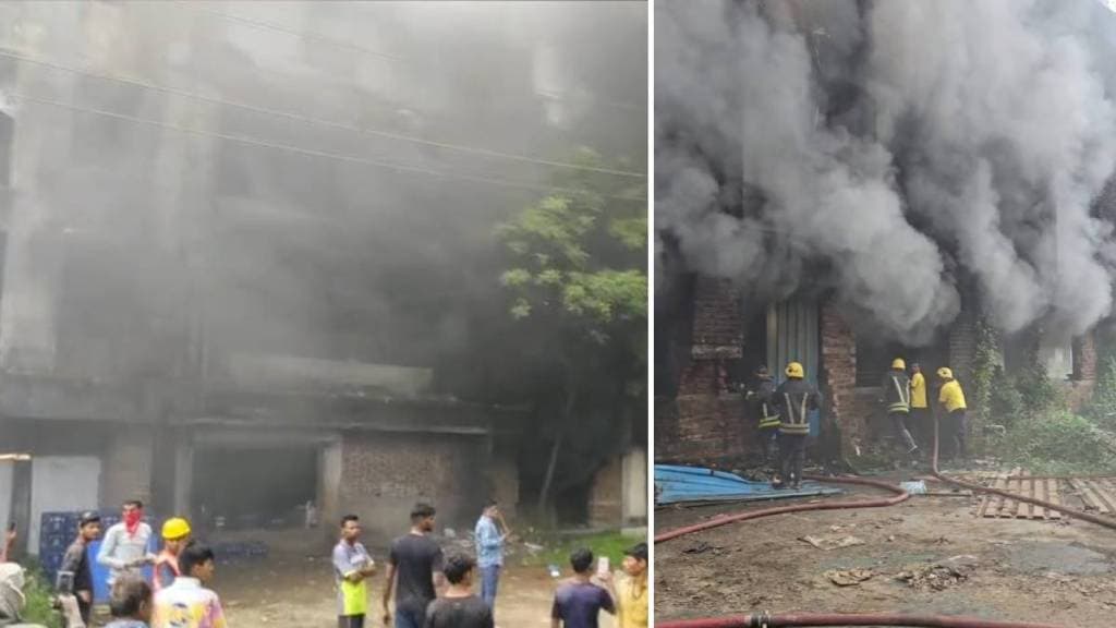 Massive fire breaks out at a cold drink warehouse in a closed building in Nallasopara Massive fire breaks out at a cold drink warehouse in a closed building in Nallasopara