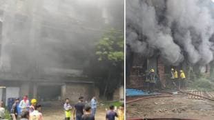 Massive fire breaks out at a cold drink warehouse in a closed building in Nallasopara
