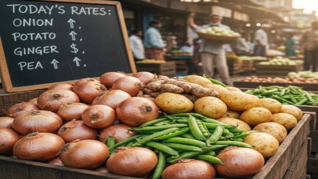 onion potato ginger peas price increase vegetable arrival decline easonal fruits wholesale market pune onion potato ginger peas price increase vegetable arrival decline easonal fruits wholesale market pune