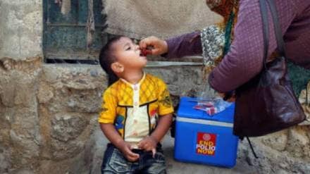A grand national pulse polio vaccination campaign is held in Thane district on October 12