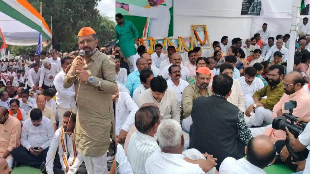 Mahavikas Aghadi expressed its protest against the district state government today