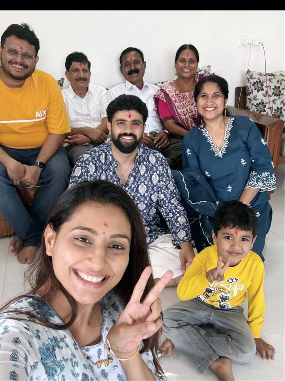 reshma shinde south indian husband and his family photos of diwali celebration