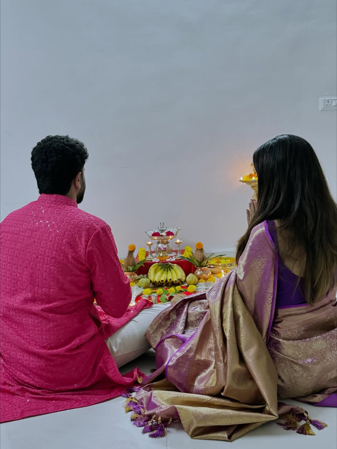 reshma shinde south indian husband and his family photos of diwali celebration