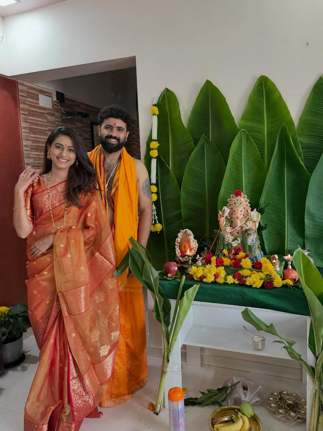 reshma shinde celebrates diwali with south indian husband