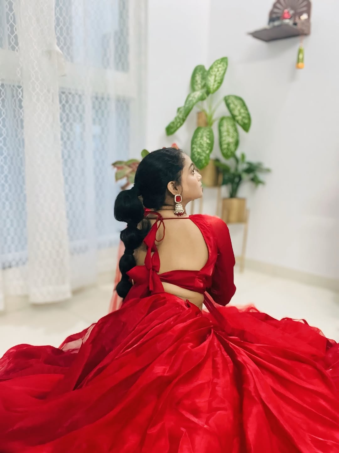 shivali parab red dress 