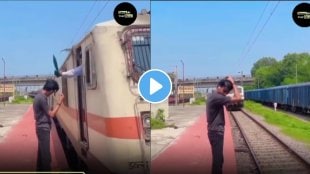 Loco pilot teaches a young man a lesson while he films a risky reel on the platform.