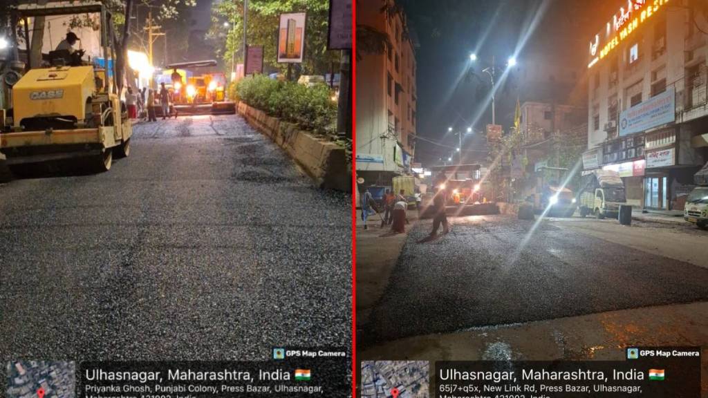 Pothole filling accelerates in Ulhasnagar city