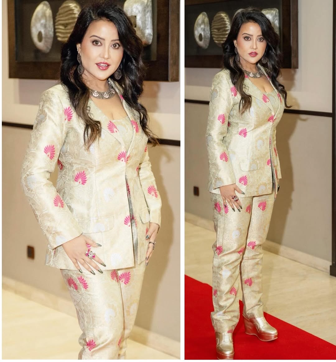 Amruta Fadnavis with her morning drink