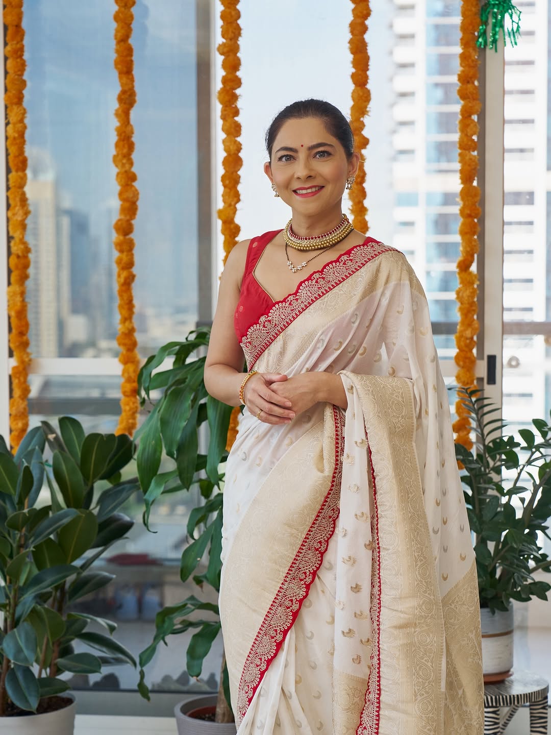 Sonalee Kulkarni traditional saree look fashion week