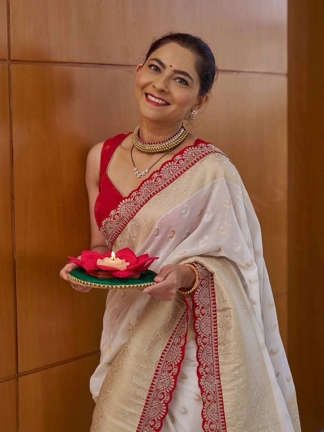 Sonalee Kulkarni traditional saree look fashion week
