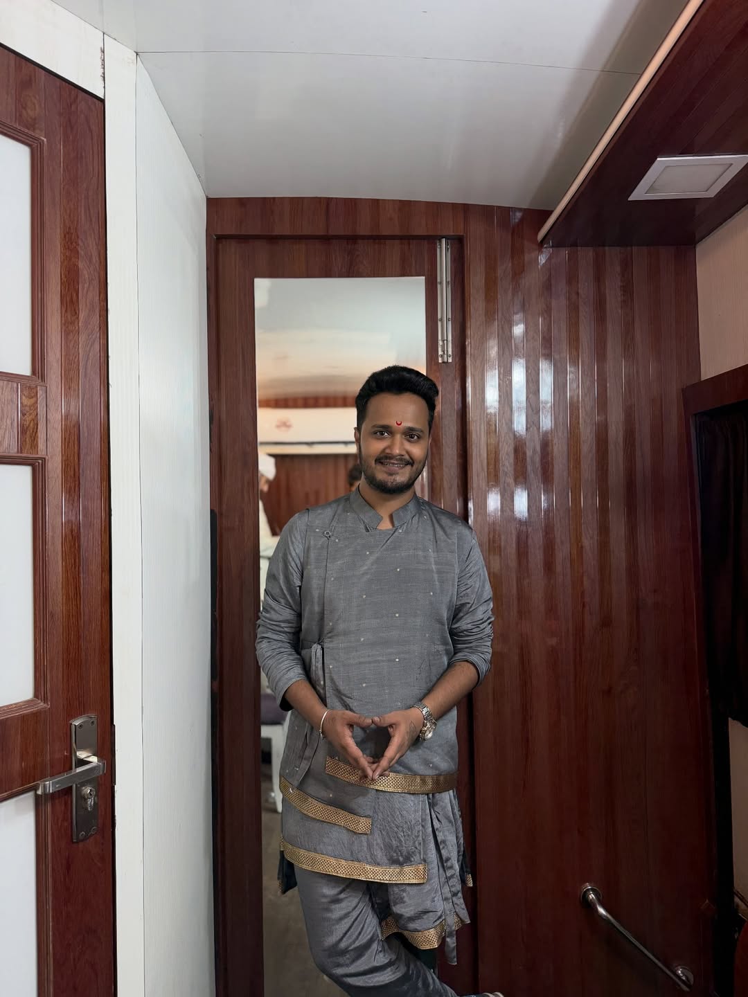 Rohit Raut in traditional outfit on stage