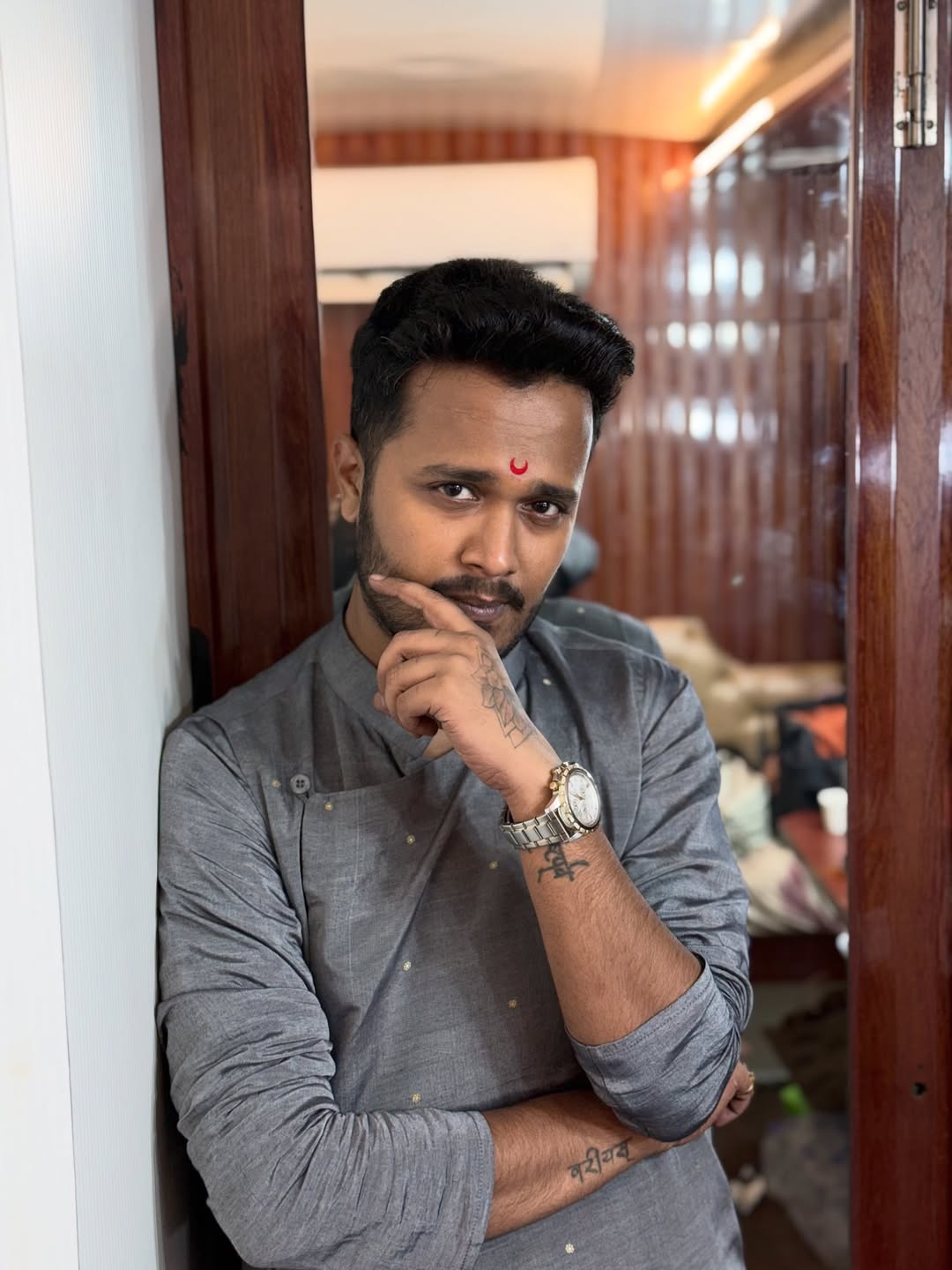 Rohit Raut in traditional outfit on stage