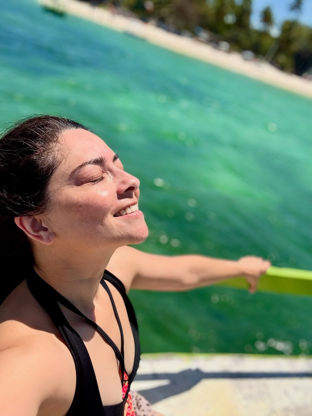Sonalee Kulkarni in stylish bikini look on Mombasa beach