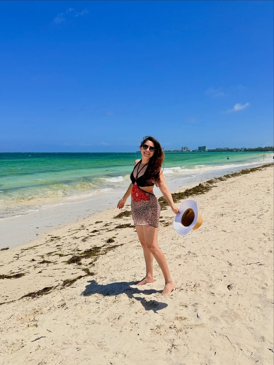 Sonalee Kulkarni in stylish bikini look on Mombasa beach