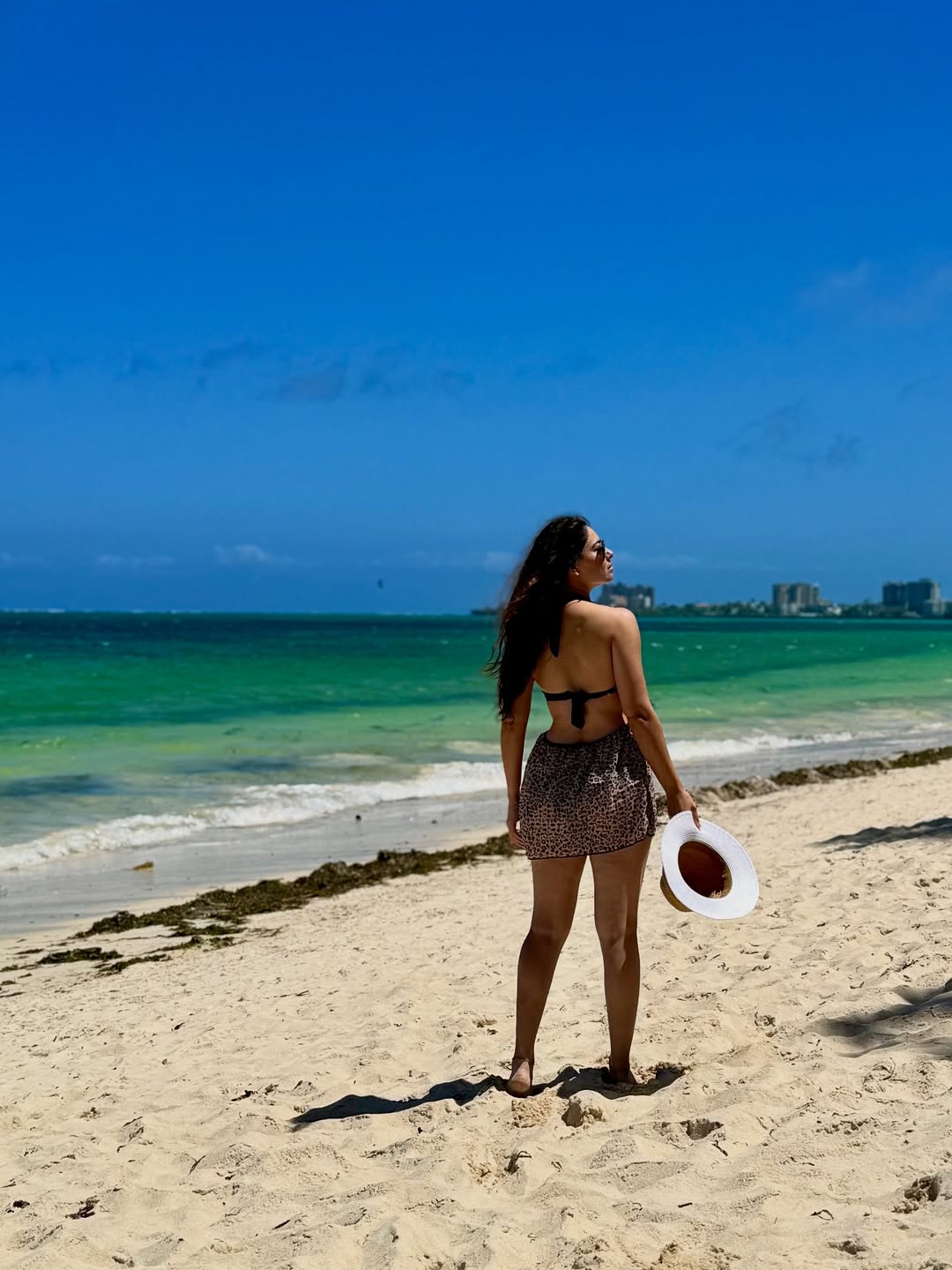 Sonalee Kulkarni in stylish bikini look on Mombasa beach