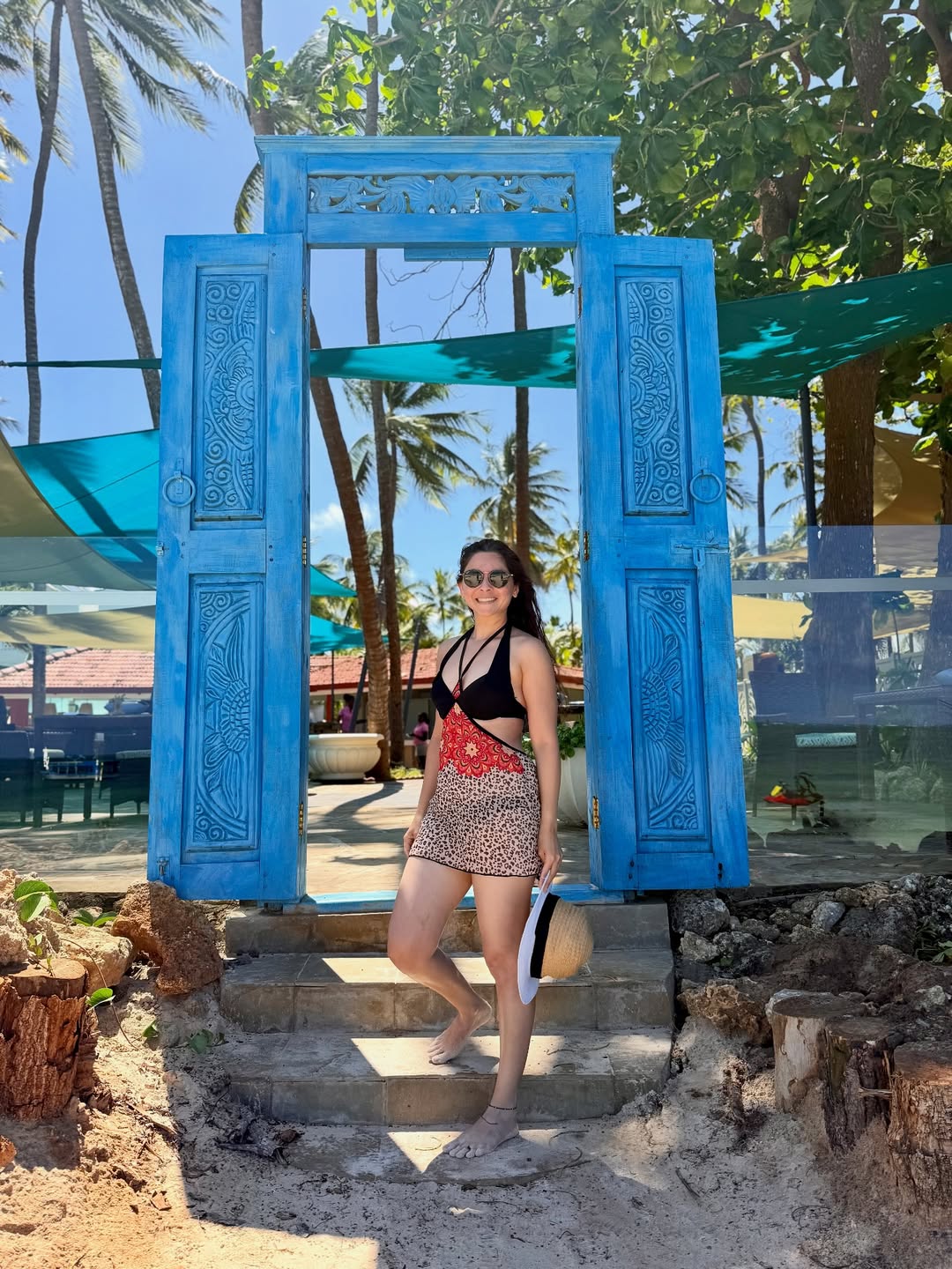 Sonalee Kulkarni in stylish bikini look on Mombasa beach