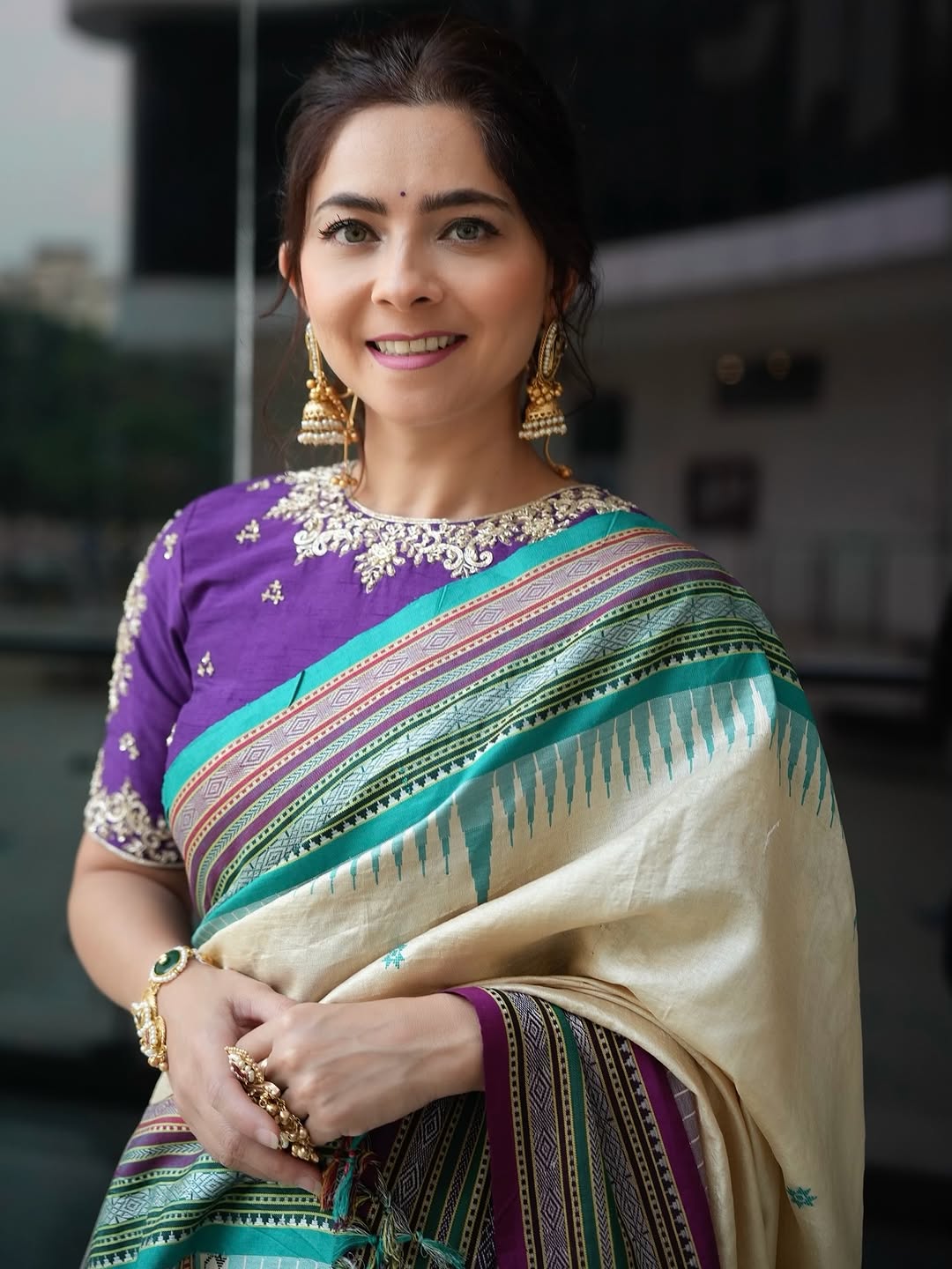 Sonalee Kulkarni traditional saree look fashion week