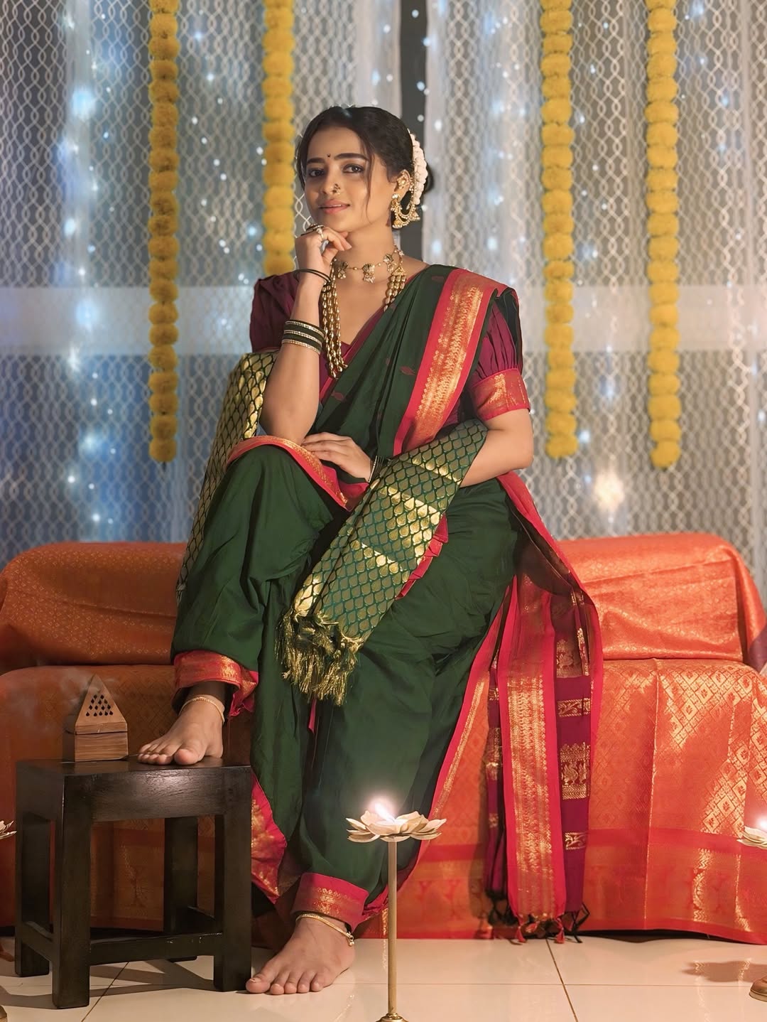 shivali parab nauvari saree look