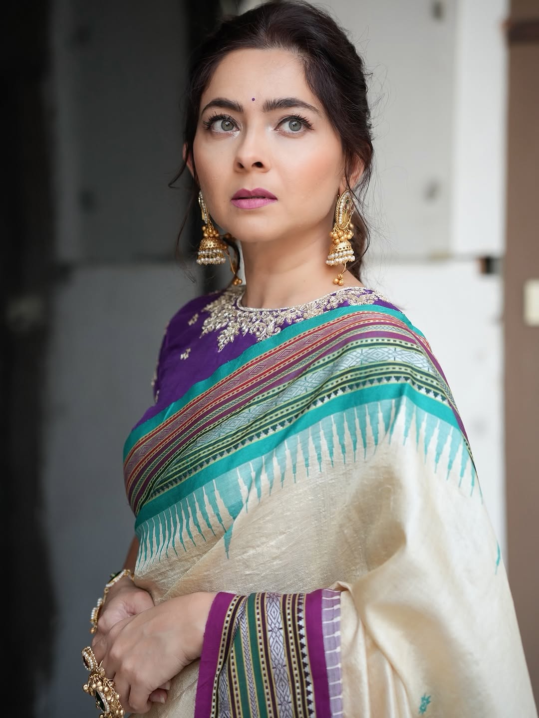 Sonalee Kulkarni traditional saree look fashion week
