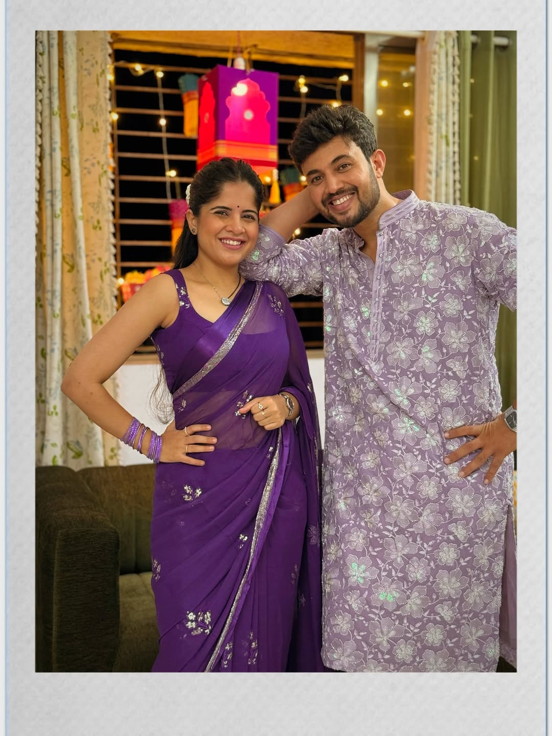 Amruta Deshmukh Purple Saree Look