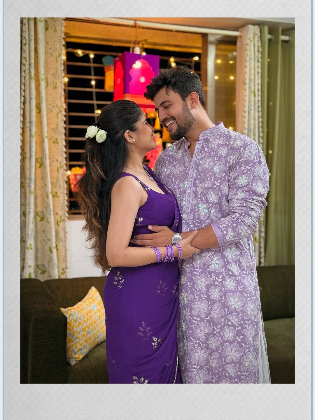 Amruta Deshmukh Purple Saree Look