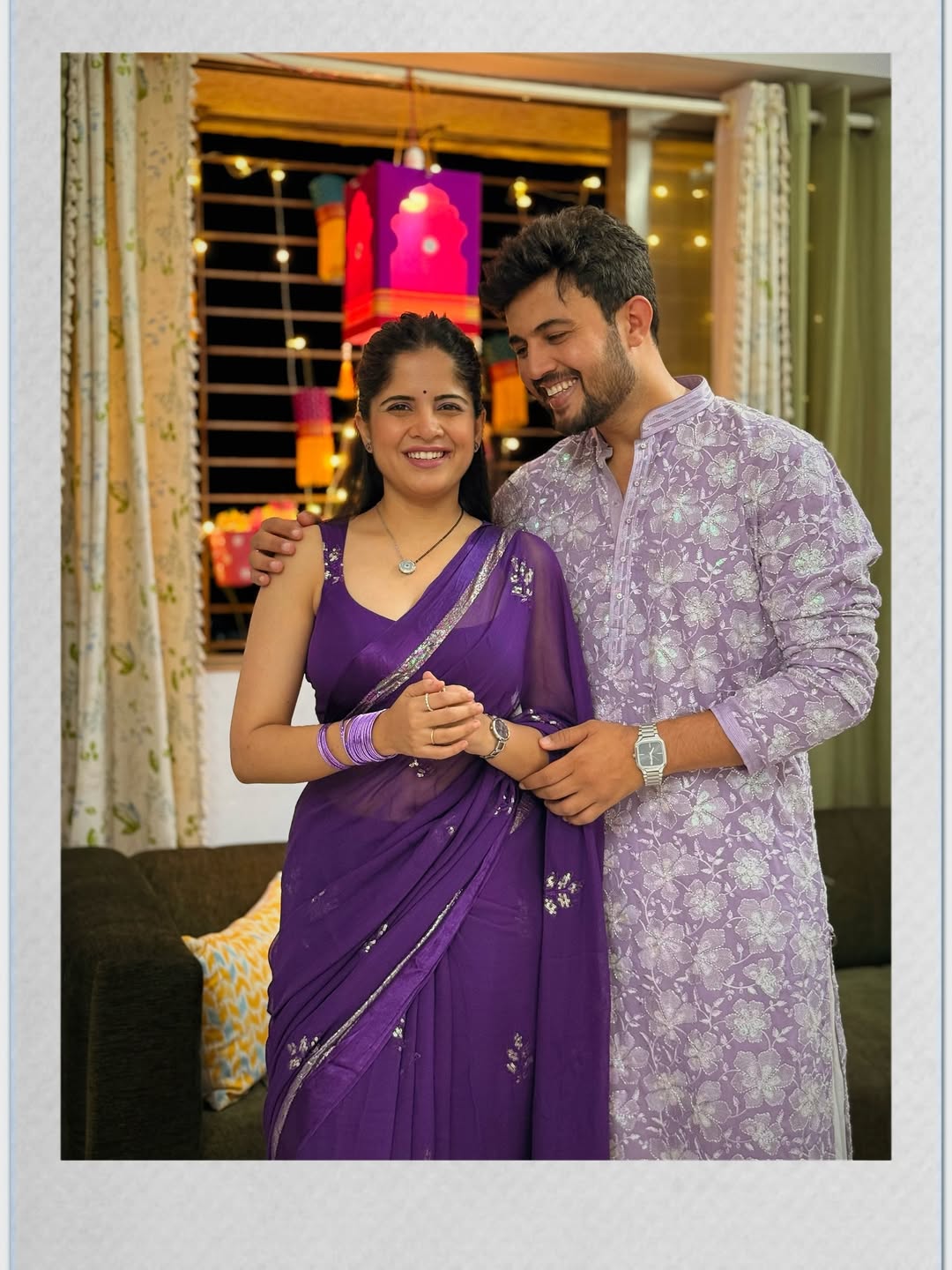 Amruta Deshmukh Purple Saree Look