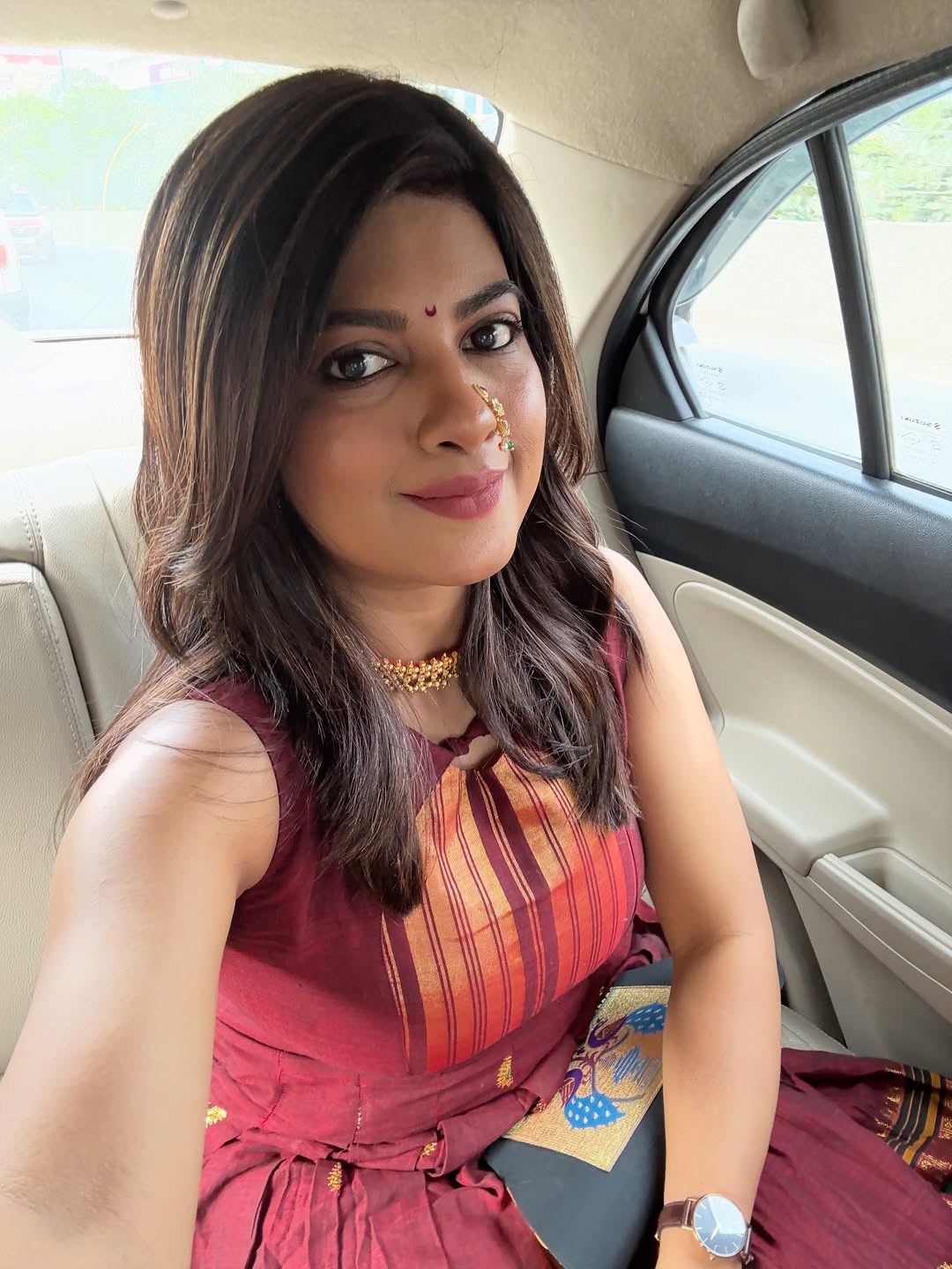 Dhanashri Kadgaonkar Saree Dress Look