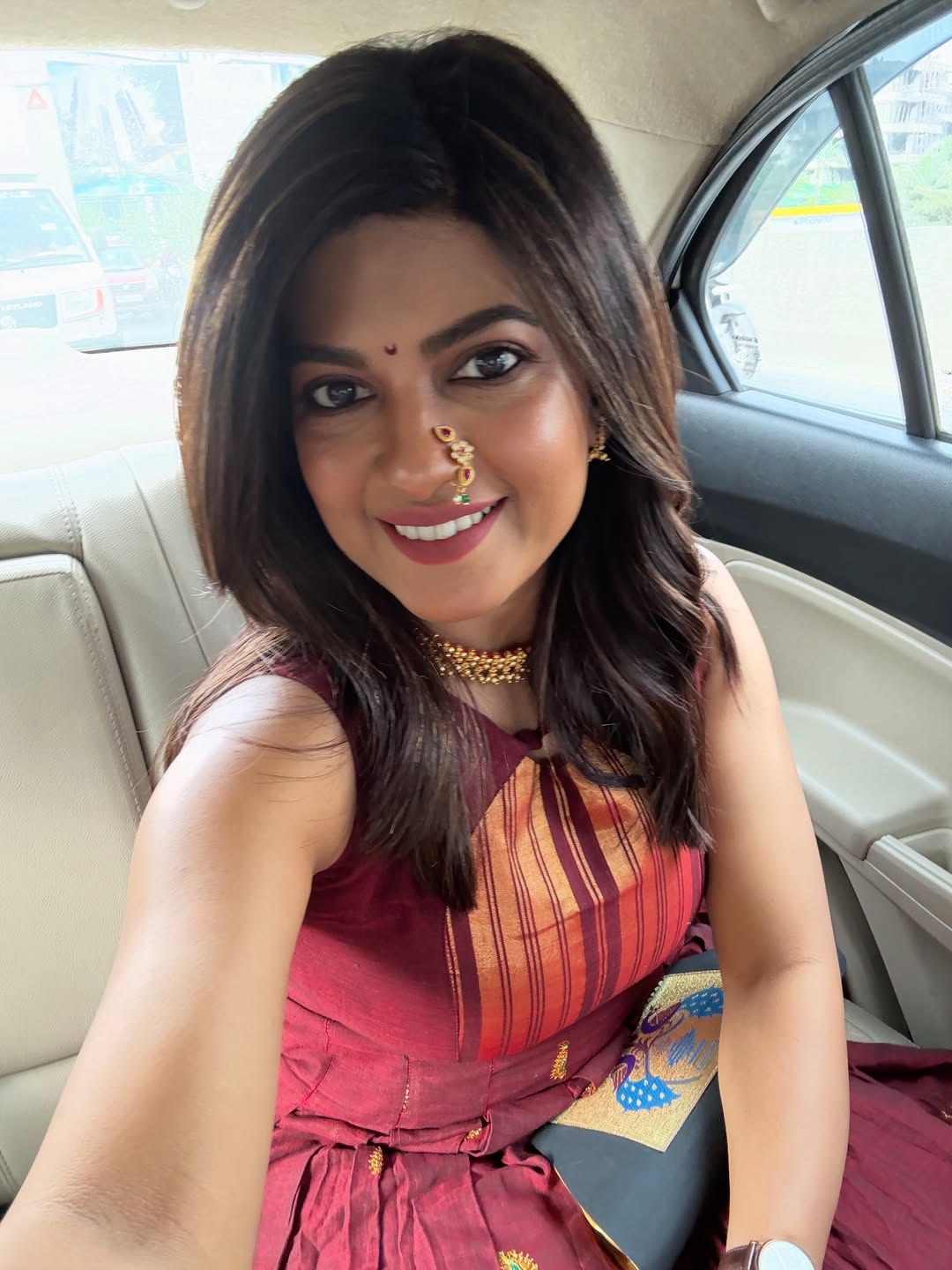 Dhanashri Kadgaonkar Saree Dress Look