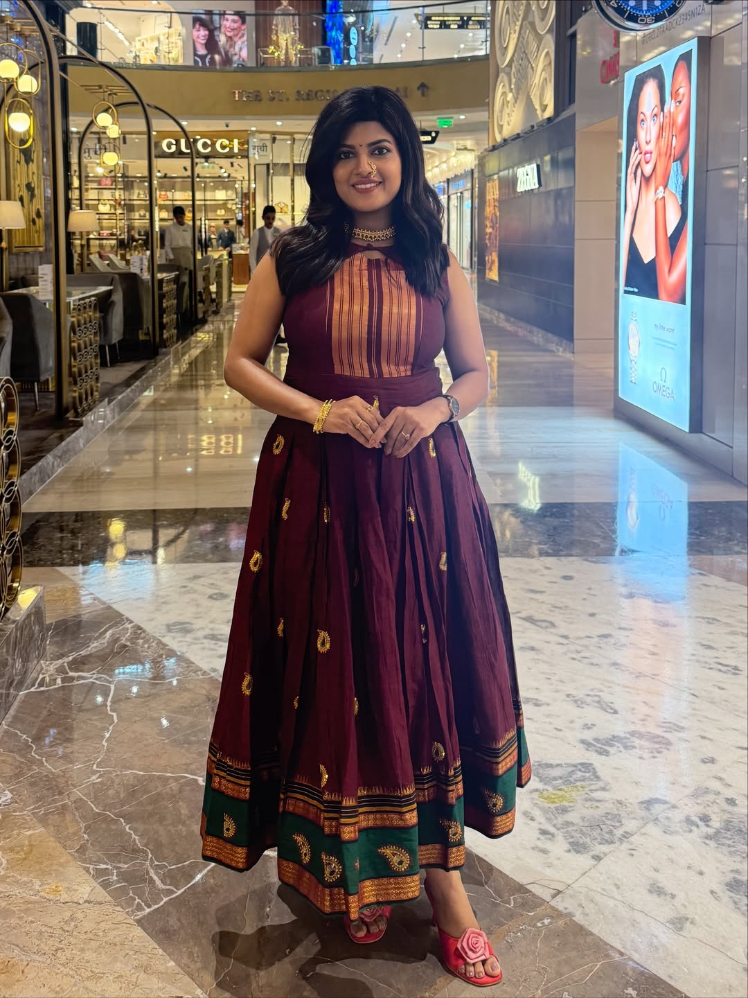 Dhanashri Kadgaonkar Saree Dress Look