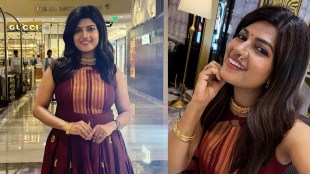 Dhanashri Kadgaonkar Saree Dress Look