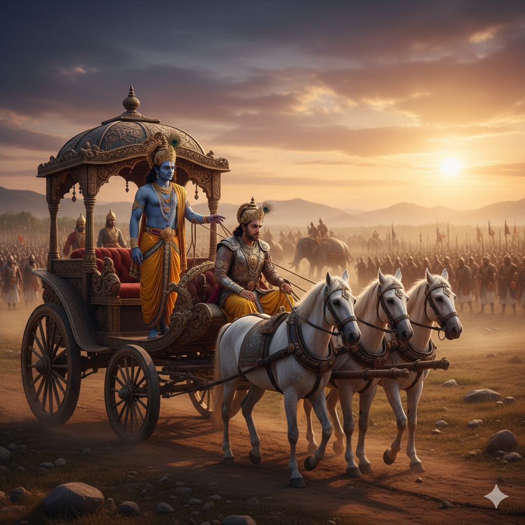 Lord Krishna’s divine teachings from the Bhagavad Gita that guide life
