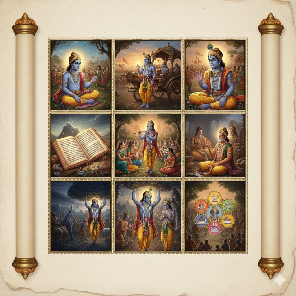 Lord Krishna’s divine teachings from the Bhagavad Gita that guide life