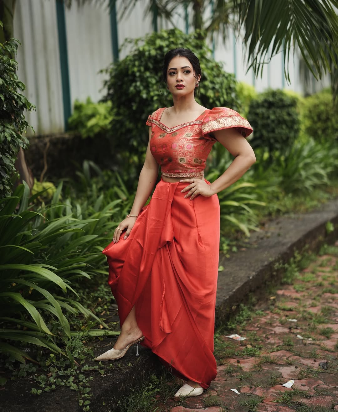 Girija Prabhu Red Dress Look