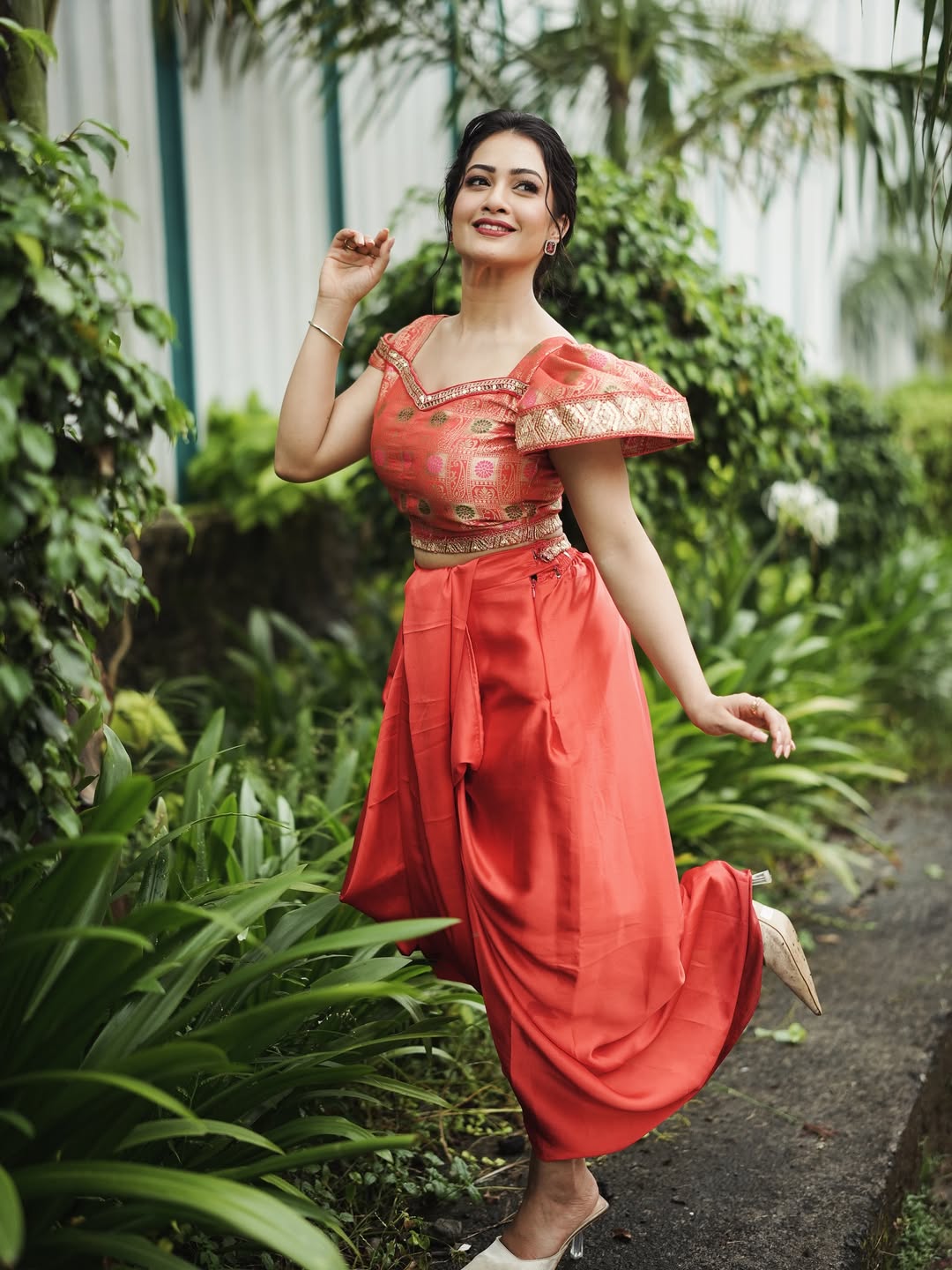 Girija Prabhu Red Dress Look