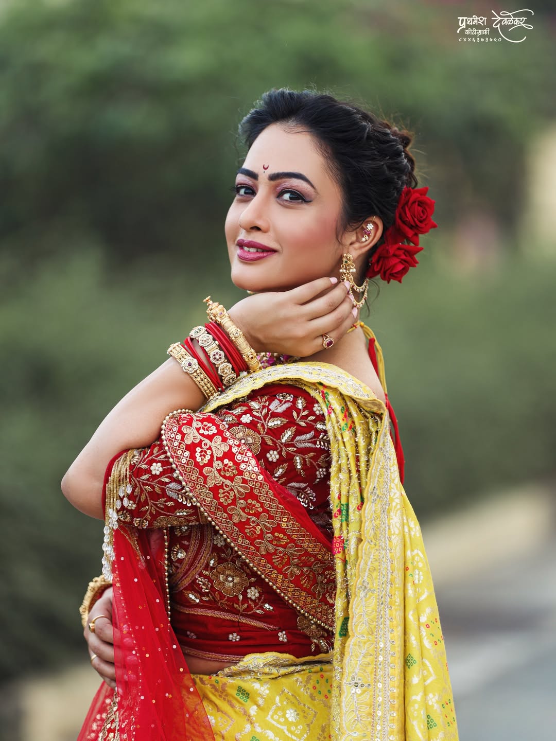 Girija Prabhu Yellow Nauvari Saree Look