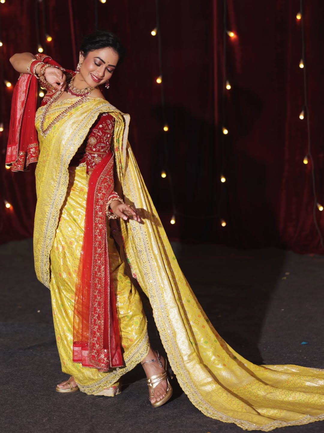 Girija Prabhu Yellow Nauvari Saree Look