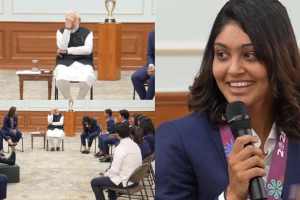 Harleen Deol asks PM Narendra Modi his skincare routine