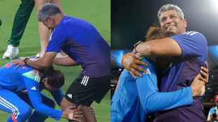 Harmanpreet Kaur Touches Coach Amol Muzumdar Feet After India Won ODI WC