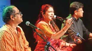 vaibhav joshi priyanka barve music poetry evening at atrey rangmandir lokasatta litfest event