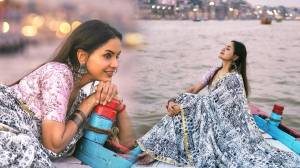 Photos : वाराणसीत गंगा नदीच्या होडीत अभिनेत्रीचे पारंपरिक साडीत फोटोशूट